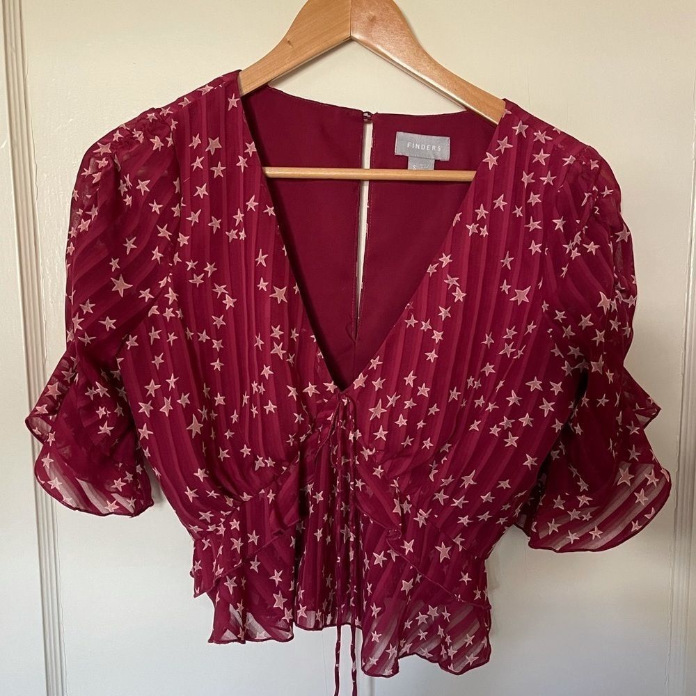 Finder Keepers - Ladies Semi Sheer Star Blouse